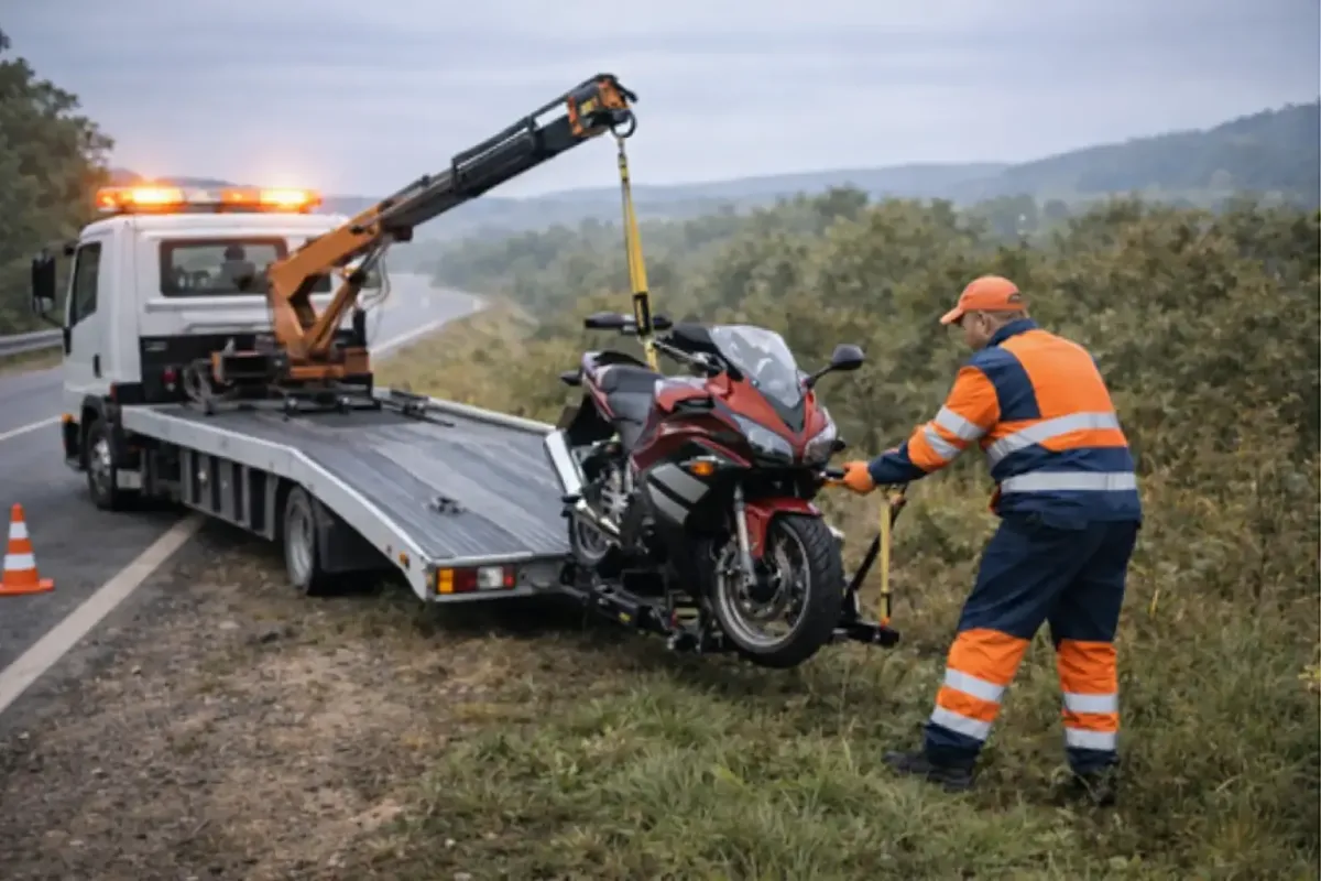 Traslado de motocicleta en grúa